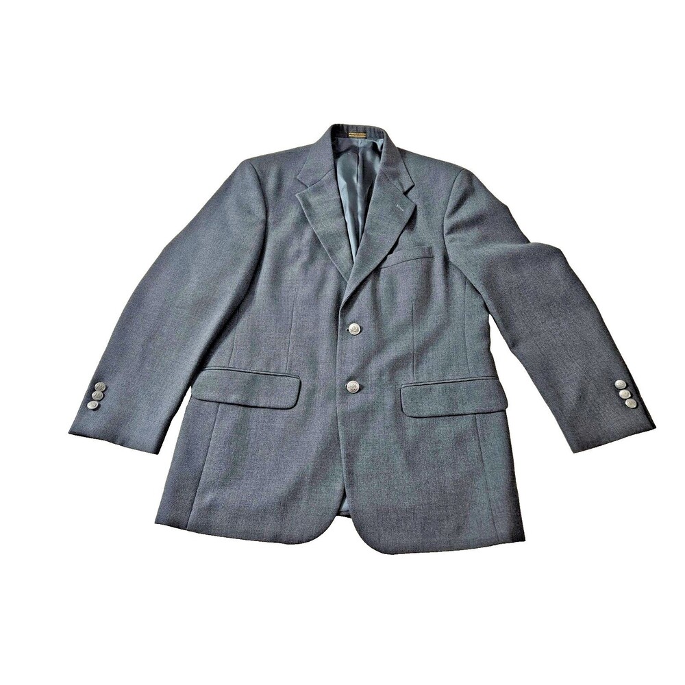Stafford Men's Dark Gray Long Sleeve Wool Suit Jacket Sport Coat Blazer Size 38S